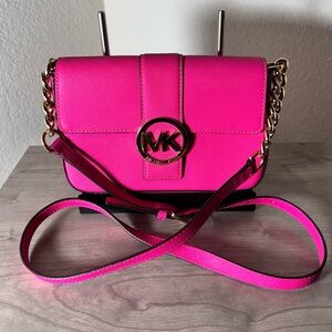 Michael Kors Pink Crossbody Bag with Gold Hardware